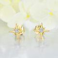 wholesale Gold 14k Solid Gold Moissanite 7mm Star Stud Earrings for Women-0-3