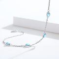 wholesale 925 Sterling Silver Teardrop Blue Gemstone Bracelet With Adjustable Chain-0-3