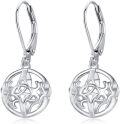 wholesale 925 Sterling Silver Celtic Knot Leverback Dangle Earrings-0-0