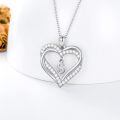 TOUPOP Sterling Silver Heart Initial A-Z Letter Pendant Necklace-0-4