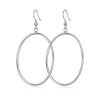 wholesale Gold Sterling Silver Rose Gold Plated Large Hoop Drop Earrings 40 mm-40mm silver
