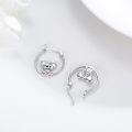 wholesale 925 Sterling Silver Koala Bear Heart Huggie Hoop Earrings for Sensitive Ears-0-2