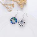 wholesale 925 Sterling Silver Blue Crystal Palm Tree Sea Turtle Dangle Earrings-0-3