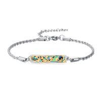 wholesale 925 Sterling Silver Adjustable Abalone Shell Bar Bracelet with Tree of Life Design Summer s for Women-Tree of Life