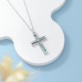 wholesale Sterling Silver Abalone Shell Cross Necklace Christian Gift for Women-0-4
