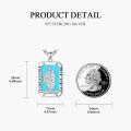 wholesale 925 Sterling Silver Blue Opal St Christopher Pray For Us Medal Pendant Necklace-0-2
