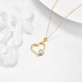 wholesale 14K Gold Cubic Zirconia Heart Pendant Necklace (0.36ctw 7x9mm)-0-3