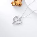 TOUPOP Sterling Silver Heart Initial A-Z Letter Pendant Necklace-0-5