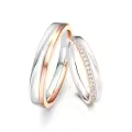 TOUPOP 925 Silver Moissanite Wedding Ring Set For Couple-0-0