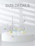 wholesale 925 Sterling Silver Turtle Drop Earrings Wholesale With Blue Gemstones-0-4