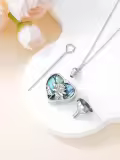 TOUPOP Sterling Silver Abalone Butterfly Hummingbird Lotus Angel Wings Dragonfly Urn Necklace-0-3
