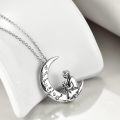 wholesale 925 Sterling Silver Moon & Back Necklace Gift for Mom Nana Mother Daughter Birthday Christmas-0-1