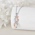 wholesale 925 Sterling Silver Infinity Heart Couple Pendant Necklaces for Women Valentines Gift Ideas-0-3