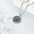 wholesale 925 Sterling Silver Round Sunflower Pendant Necklaces for Men Gothic Punk Gifts for Boys and Husbands-0-2