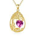 wholesale 925 Sterling Silver Heart Pendant Necklace Wholesale Gold Plated-0-89