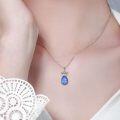 wholesale 925 Sterling Silver Blue Crystal Angel Pendant Necklace s for Women-0-1