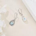 wholesale 925 Sterling Silver Teardrop Opal & Larimar Leverback Drop Earrings Gemstone s for Her-0-2