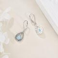 wholesale 925 Sterling Silver Teardrop Earrings Wholesale With Aquamarine-0-2