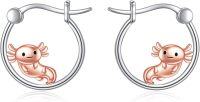 wholesale 925 Sterling Silver Axolotl Hoop Earrings Cute Animal s for Women-axolotl