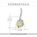 wholesale 925 Sterling Silver Honeycomb Bee Flower Teardrop Dangle Earrings for Women and Girls-0-5