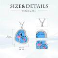 TOUPOP Stainless Steel Turquoise Flamingo Heart Necklace Christmas Gift-0-3