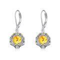 wholesale 925 Sterling Silver Earrings Wholesale With Blue Gemstone Drop-0-24