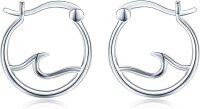 wholesale Silver Hoop Wave Design Studs 925 Sterling Silver Earrings for Women and Girls  Ideas-A-Wave Earrings for Women