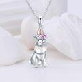 wholesale 925 Sterling Silver Rabbit Pendant Necklace with Colorful Stones - Cute Animal Charm s for Women and Girls-0-3