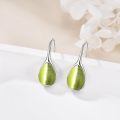 wholesale 925 Sterling Silver Turquoise Teardrop Threader Earrings for Women - Long Dangle Pierced Jewelry-0-20
