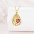 wholesale 925 Sterling Silver Heart Pendant Necklace Wholesale Gold Plated-0-49