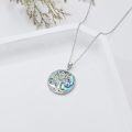 wholesale Sterling Silver Crystal Abalone Shell Animal Pendant Tree of Life Necklace-0-68