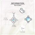 wholesale 925 Sterling Silver Moonstone Onyx Obsidian Witch's Knot Pendant Necklace-0-3
