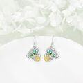 wholesale 925 Sterling Silver Butterfly Sunflower Dangle Earrings for Women Girls Gifts Jewelry Accessories 4cm Length-0-2