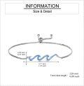 wholesale 925 Sterling Silver Blue Opal Wave Adjustable Bracelet for Women Sea Inspired  Idea-0-3