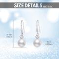 wholesale 10K Gold Moissanite & Freshwater Pearl Dangle Earrings, Hypoallergenic, 9mm, 28mm, Gift for Women-0-2