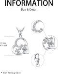 wholesale 925 Sterling Silver Mother And Child Turtle Pendant Necklace With Crystals-0-4