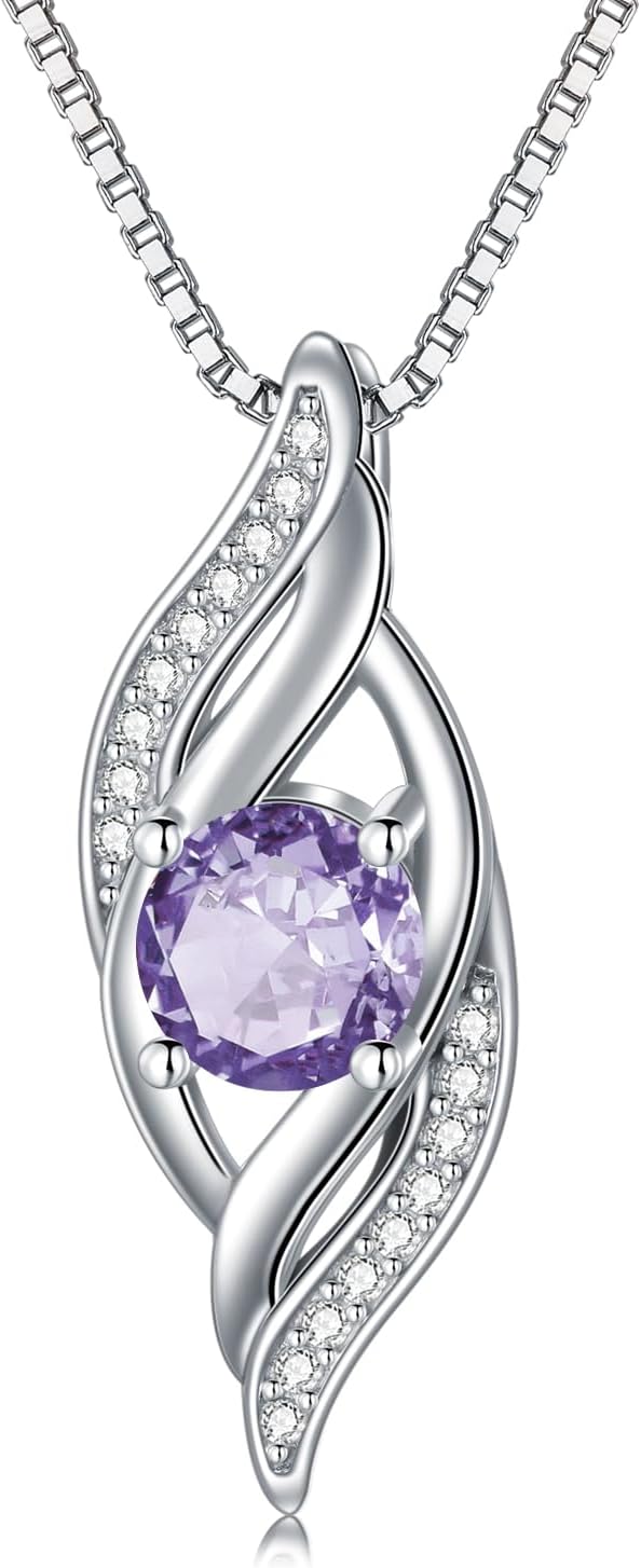 wholesale Sterling Silver Birthstone Infinity Necklace for Women Love Jewelry Gift-06-Jun.-Alexandrite