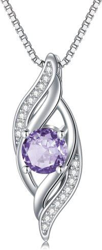 wholesale 925 Sterling Silver Birthstone Infinity Necklace for Women Love Jewelry Gift-06-Jun.-Alexandrite