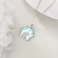 wholesale 925 Sterling Silver Paw Print Girl and Dog Pendant Necklace for Women Gifts-0-3