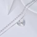 wholesale 925 Sterling Silver Heart Pendant Chain Necklace for Women Girls  45cm Length-0-3