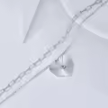 wholesale 925 Sterling Silver Heart Pendant Chain Necklace for Women Girls  45cm Length-0-3