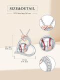 wholesale TOUPOP Christmas Sports Heart Necklace, 925 Silver Soccer/football/basketball/volleyball/softball Necklace Birthday Christmas Gifts For Women Sports Lovers, Players, Fans -0-3