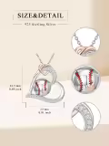 TOUPOP 925 Silver Stone Christmas Sports Heart Necklace Gift-0-3