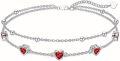wholesale Sterling Silver Birthstone Heart Anklet Bracelets for Women Mom Wife GF-0-0