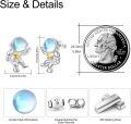 wholesale 925 Sterling Silver Moonstone Astronaut Stud Earrings Space Theme Gifts for Women Girls-0-4