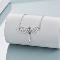 TOUPOP Sterling Silver & Crystal Dragonfly Necklace For Women-0-1