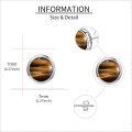 wholesale 925 Sterling Silver Tiger Eye Stud Earrings Natural Heart/Round/Halo Gemstone -0-4