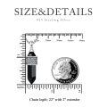 wholesale 925 Sterling Silver Oxidized Black Onyx Rune Crystal Point Pendant Necklace-0-3