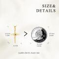 wholesale 14k Gold Cross Pendant With Braided Design And Amber Stone-0-4
