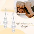 wholesale 14K Gold Triple Pearl Drop Earrings for Women Gift Ideas-0-4